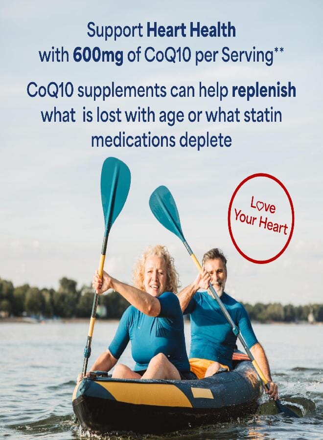 Puritan's Pride Coenzyme CoQ10 600mg, Dietary Supplement for Heart Health, Blood Pressure, Oral Gum Health, and Healthy Aging Support, 60 Day Supply, Rapid Release Softgels - Image 3